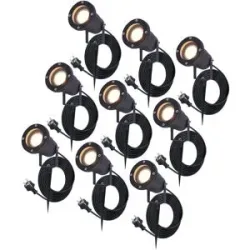 HOFTRONIC 9x Sydney LED-Strahler - 1,5 m Kabel - 2700 K - 4W 345lm - Schwenkbar - IP65 - Schwarz
