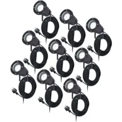 HOFTRONIC 9x Sydney LED-Strahler - 1,5 m Kabel - 6500 K - 4 W 400 lm - Schwenkbar - IP65 - Schwarz