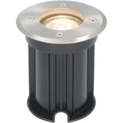 V-TAC LED Bodeneinbaustrahler außen - Dimmbar - GU10 Fassung - 2700K warmweiß - 4W 345lm - Rund - Bodenstrahler - Auffahrt - Edelstahl - IP65 Wasserdicht