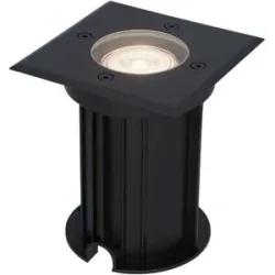 HOFTRONIC Ramsay LED Bodeneinbaustrahler außen Eckig - Dimmbar - GU10 Fassung - 4000K neutralweiß - 4W 345lm - Bodenstrahler - Auffahrt - Schwarz - IP67 wasserdicht