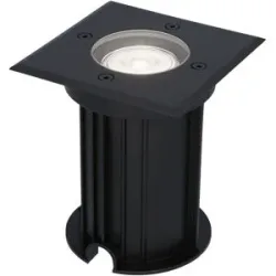 HOFTRONIC Ramsay LED Bodeneinbaustrahler außen Eckig - Dimmbar - GU10 Fassung - 6500K tageslichtweiß - 4W 345lm - Bodenstrahler - Auffahrt - Schwarz - IP67 wasserdicht