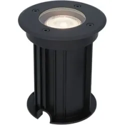 HOFTRONIC Maisy LED Bodeneinbaustrahler außen - Ø12cm - Dimmbar - GU10 Fassung - 4000K neutralweiß - 4W 345lm - Rund - Bodenstrahler - Auffahrt - Schwarz - IP67 wasserdicht