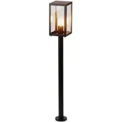 HOFTRONIC SMART Casey Smart LED Sockelleuchte - 100cm - 7W 806lm - IP65 wasserdicht - 1800K - 6500K weiß - Warm- bis kaltweiß - Wifi + Bluetooth - Außenleuchte - E27 A60 Filament Lichtquelle - Schwarz - Google Home, Amazon Alexa und Siri
