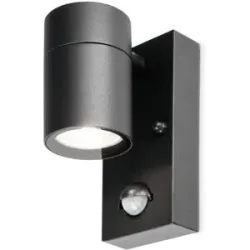 HOFTRONIC Mason LED Wandleuchte - 6500K tageslichtweiß - Bewegungsmelder und Dämmerungsschalter - IP44 Wasserdicht - Strahler für den Innen- und Außenbereich - Schwarz