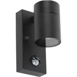 HOFTRONIC 3er-Set Mason Wandleuchte - 6500K Tageslichtweiß - Bewegungsmelder und Dämmerungsschalter - Schwarz - IP44 Waterproof - Wandstrahler für innen und außen