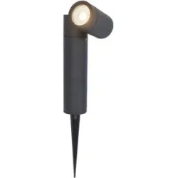 HOFTRONIC Pinero LED Gartenstrahler mit Erdspieß - GU10 4 Watt 345 Lumen - Dimmbar - Schwenkbar - 4000K neutralweiß - IP64 Wasserdicht - Schwarz - Gartenspot - Außenstrahler