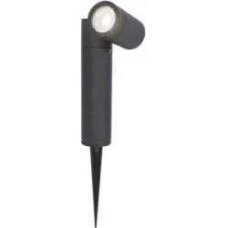 HOFTRONIC Pinero LED Gartenstrahler mit Erdspieß - GU10 4 Watt 345 Lumen - Dimmbar - Schwenkbar - 6500K tageslichtweiß - IP64 Wasserdicht - Schwarz - Gartenspot - Außenstrahler