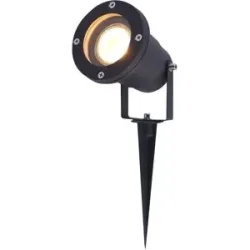 HOFTRONIC LED Gartenstrahler mit Erdspieß - GU10 4 Watt 345 lumen - Dimmbar - Schwenkbar - 2700K warmweiß - IP65 Wasserdicht - Schwarz