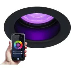 HOFTRONIC SMART Mari - Smart Einbaustrahler - IP65 wasserdicht - 5,5 Watt 345 Lumen - Wifi + Bluetooth - RGBWW - GU10 - Google Home, Amazon Alexa und Siri - Für Innen, Außen und Badezimmer - Schwarz
