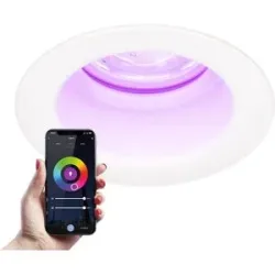 HOFTRONIC SMART Mari - Smart LED Einbaustrahler - IP65 wasserdicht - 5,5 Watt 345 Lumen - Wifi + Bluetooth - RGBWW - GU10 - Google Home, Amazon Alexa und Siri - Für Innen, Außen und Badezimmer - Weiß