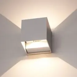 V-TAC Cube LED Wandleuchte - 6W 660 Lumen - IP65 Wasserdicht - 3000K warmweiß - Innen- und Außenbereich - Cube - Up & Down Licht - Grau - Außenleuchte