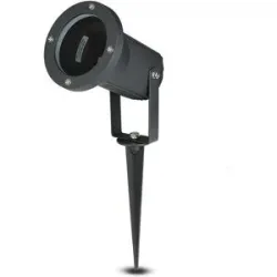 V-TAC LED Gartenstrahler mit Erdspieß - Dimmbar - Schwenkbar - GU10 Fassung - IP44 wasserdicht - Aluminium - Schwarz