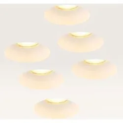 LUSENZ 6er-Set Einbaustrahler Junaro bianco ? Einbautiefe 100 mm ? 4W 345lm - 2700K ? IP20 für Innenbereich ? Weiß ? Mit Durchgangsverdrahtung