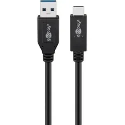 Goobay USB 3.1 GEN 2 (USB 3.0) USB-C (M) auf USB-A (M) Kabel - 10Gbit/s - Bis zu 60W - USB Adapter - OTG Kabel - 0.5m - Schwarz