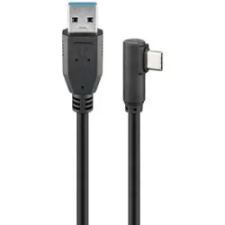 Goobay USB 3.2 GEN 1 (USB3.0) Verbindungskabel - USB-C zu USB-A - 5Gbit/s - USB-Adapter - OTG-Kabel - 90° - 0.5m - Schwarz
