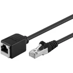 Goobay CAT5e-0100 UTP - F/UTP - 1m - RJ45 - UTP-Verlängerungskabel - Ethernet-Kabel - Internet-Kabel - Patchkabel - Schwarz