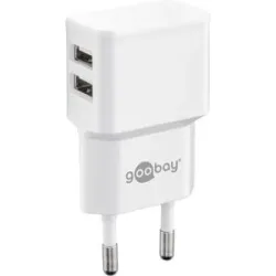 Goobay, Goobay USB-A-Adapter - USB-A-Ladegerät - 2 Anschlüsse - 2400mA - 12W - Weiß