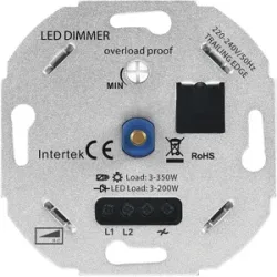 HOFTRONIC Einbau LED Dimmer - 3-200W - Geeignet für Phasenabschnitt - Geeignet für alle Marken von Abdeckungsmaterial - Trailing edge
