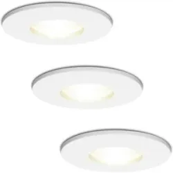 HOFTRONIC 3x Barcelona LED-Einbaustrahler - Dimmbar - 4 Watt 4000K neutralweiß - GU10 Fassung - IP44 spritzwassergeschützt - Weiß - Für Innen, Außen und Badezimmer