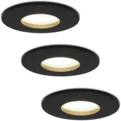 HOFTRONIC 3x Porto LED-Einbaustrahler - Dimmbar - 4 Watt 4000K neutralweiß Spot IP44 - GU10 Fassung - Schwarz - Für den Innen- und Außeneinsatz