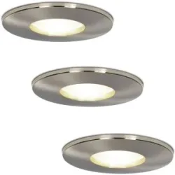 HOFTRONIC 3x Vegas LED-Einbaustrahler - Dimmbar - 4 Watt 4000K neutralweiß - IP44 spritzwassergeschützt - Aluminium - Für Innen, Außen und Badezimmer