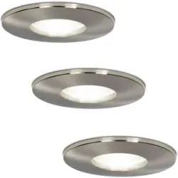 HOFTRONIC 3x Vegas LED-Einbaustrahler - Dimmbar - 4 Watt 6500K tageslichtweiß IP44 spritzwassergeschützt - Aluminium - Für Innen, Außen und Badezimmer