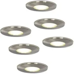 HOFTRONIC 6x Vegas LED-Einbaustrahler - Dimmbar - 4 Watt 4000K neutralweiß - IP44 - Spritzwassergeschütztes Aluminium - Für Innen, Außen und Badezimmer