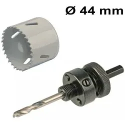 HOFTRONIC Lochsäge Ø44 mm - Adapter mit Zentrierbohrer - Passend für LED-Einbaustrahler Sienna - Bimetall-Sägeblatt