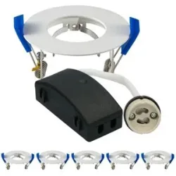 HOFTRONIC 6er Set Pisa - LED Einbaustrahler - Durchmesser 85mm - GU10 Fassung - Rund - IP65 für Bad und Außenbereich - Weiß