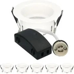 HOFTRONIC 6er Set Rio - LED Einbaustrahler - Durchmesser 85mm - GU10 Fassung - IP65 für Bad und Außenbereich - Rund - Weiß