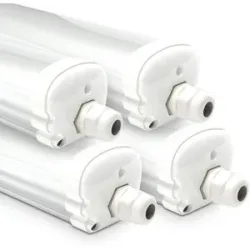 HOFTRONIC 4er Set LED Feuchtraumleuchte 120cm - IP65 Wasserdicht - 36W 4320 Lumen (120lm/W) - 4000K neutralweiß - Verknüpfbar - IK07 - S-Series Tri-Proof-Deckenleuchten