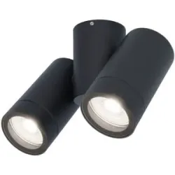 HOFTRONIC Silva LED Deckenleuchte - Schwenkbar - 2x 4W 345lm - 6500K tageslichtweiß - IP64 Wasserdicht - Deckenstrahler - Innen- und Außenbereich - 2-Flammig - Schwarz