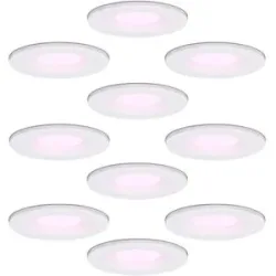 HOFTRONIC SMART 10er Set Venezia Smart Einbaustrahler - IP65 wasserdicht - 6W 450lm - Wifi + Bluetooth - RGBWW - Google Home, Amazon Alexa und Siri - Weiß - Deckenspots