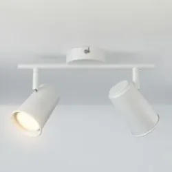HOFTRONIC Riga - LED Deckenleuchte - 2 Flammig - 8 watt 690 lumen - Schwenkbar - 2700K warmweiß - GU10 - Dimmable - IP20 für Innenbereich - Weiß