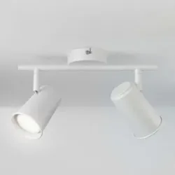HOFTRONIC Riga - LED Deckenleuchte - 2 Flammig - 8 Watt 690 Lumen - Schwenkbar - 6500K tageslichtweiß - GU10 - Dimmable - IP20 für Innenbereich - Weiß