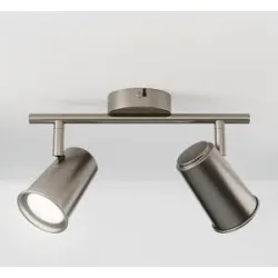 HOFTRONIC Riga - LED Deckenleuchte - 2 Flammig - 8 Watt 690 Lumen - Schwenkbar - 6500K tageslichtweiß - GU10 - Dimmable - IP20 für Innenbereich - Edelstahl