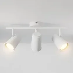 HOFTRONIC Riga - LED Deckenleuchte - 3 Flammig - 14 Watt 1200 Lumen - Schwenkbar - 2700K warmweiß - GU10 - Dimmable - IP20 für Innenbereich - Weiß