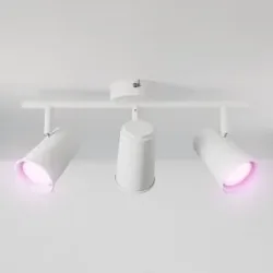 HOFTRONIC SMART Riga - LED smart Deckenleuchte - 3 Flammig - 15 Watt 1200 Lumen - Schwenkbar - RGBWW - GU10 - Wifi + Bluetooth - Google Home, Amazon Alexa und Siri - IP20 für Innenbereich - Weiß