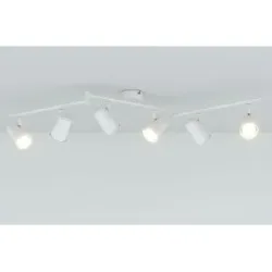 HOFTRONIC Riga - LED Deckenleuchte - 6 Flammig - 24 Watt 2070 Lumen - Schwenkbar - 4000K neutralweiß - GU10 - Dimmbar - IP20 für Innenbereich - Weiß