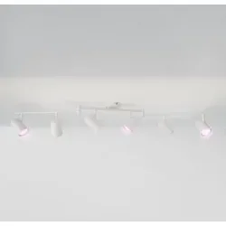 HOFTRONIC SMART Riga - LED smart Deckenleuchte - 6 Flammig - 30 Watt 2400 Lumen - Schwenkbar - RGBWW - GU10 - Wifi + Bluetooth - Google Home, Amazon Alexa und Siri - IP20 für Innenbereich - Weiß