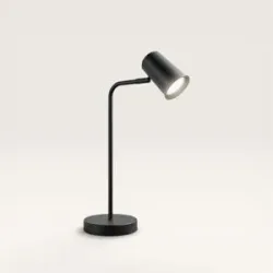 HOFTRONIC Riga - LED Tischlampe - 4 Watt 345 Lumen - 6500K weiß - Schwenkbar und drehbar - Mit Schnurdimmer - Schreibtischlampe - GU10 - IP20 für den Innenbereich - Schwarz