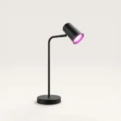 HOFTRONIC SMART Riga - Smart LED Tischlampe - 5,5 Watt 345 Lumen - RGBWW - Kippbar und Drehbar - GU10 - Wifi + Bluetooth - Schreibtischlampe - Google Home, Amazon Alexa und Siri - IP20 für den Innenbereich - Schwarz