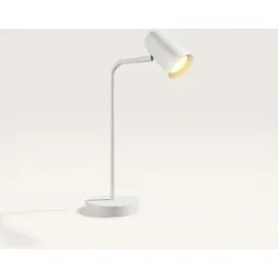 HOFTRONIC Riga - LED Tischlampe - 4 Watt 345 lumen - 2700K warmweiß - Schwenkbar und drehbar - Mit Schnurdimmer - Schreibtischlampe - GU10 - IP20 für den Innenbereich - Weiß