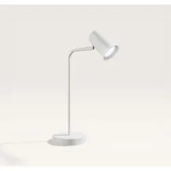 HOFTRONIC Riga - LED Tischlampe - 4 Watt 345 Lumen - 6500K weiß - Schwenkbar und drehbar - Mit Schnurdimmer - Schreibtischlampe - GU10 - IP20 für den Innenbereich - Weiß
