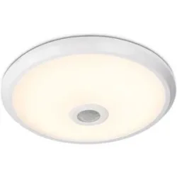 HOFTRONIC LED Deckenleuchte - Bewegungsmelder und Dämmerungsschalter - Rund - Ø29 cm - 12 Watt - 1000 Lumen - 3000K warmweiß - Weiß - IP20 für innen