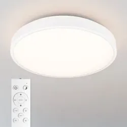 HOFTRONIC LED-Deckenleuchte weiß - IP44 wasserdicht - 24W 2600 Lumen (108lm/w) - CCT-Lichtfarbe einstellbar (3000K, 4000K & 6500K) - Inkl. Fernbedienung - Ø35 cm - LED- Deckenlampe