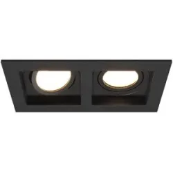 HOFTRONIC Fresno Doppel-Einbaustrahler - Rechteck - 2x GU10 - 4000K neutralweiß - 8 Watt 690 Lumen - Schwenkbar - IP20 staubdicht- Schwarz