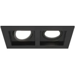 HOFTRONIC Fresno Doppel-Einbaustrahler - Rechteck - 2x GU10 - 6500K tageslichtweiß - 8 Watt 690 Lumen - Schwenkbar - IP20 staubdicht- Schwarz