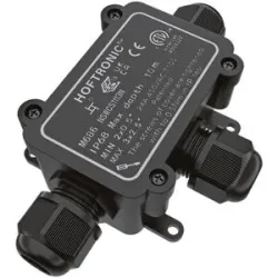 HOFTRONIC Abzweigdose IP68 Wasserdicht - 126x63x39mm - 3 Eingänge - für 2- und 3-adrige Kabel (4-11mm) - Verteilerdose