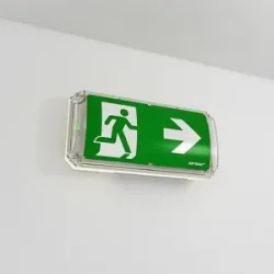 HOFTRONIC Robus - LED Notbeleuchtung mit Batterie - IK10 Bulkhead - IP66 wasserdicht - 4,2 Watt 300 Lumen - 3 Stunden Notstrombatterie - Inkl. Piktogramm zur Fluchtweganzeige - Autotestfunktion